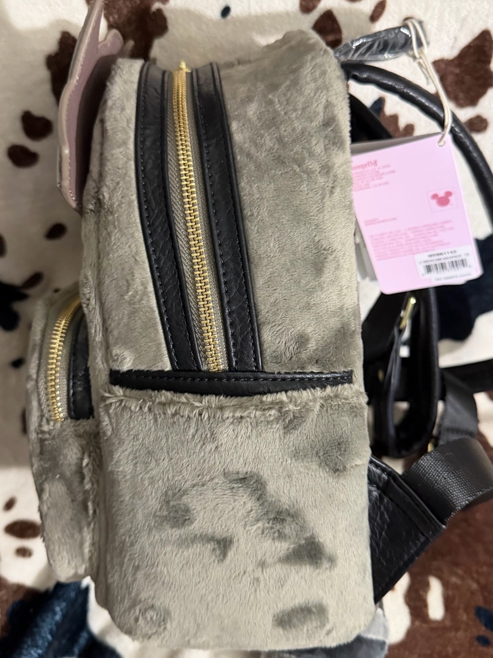 Disney Plush Gray Raccoon Kids Crossbody Bag - Picture 4 of 7